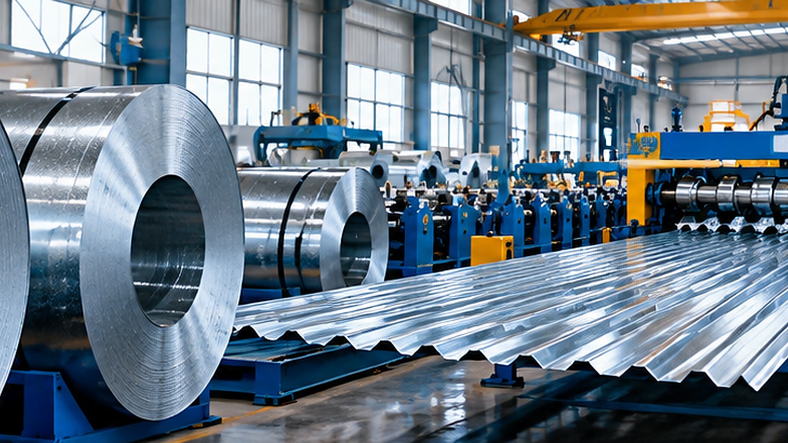 Steel coils and corrugated sheet production line